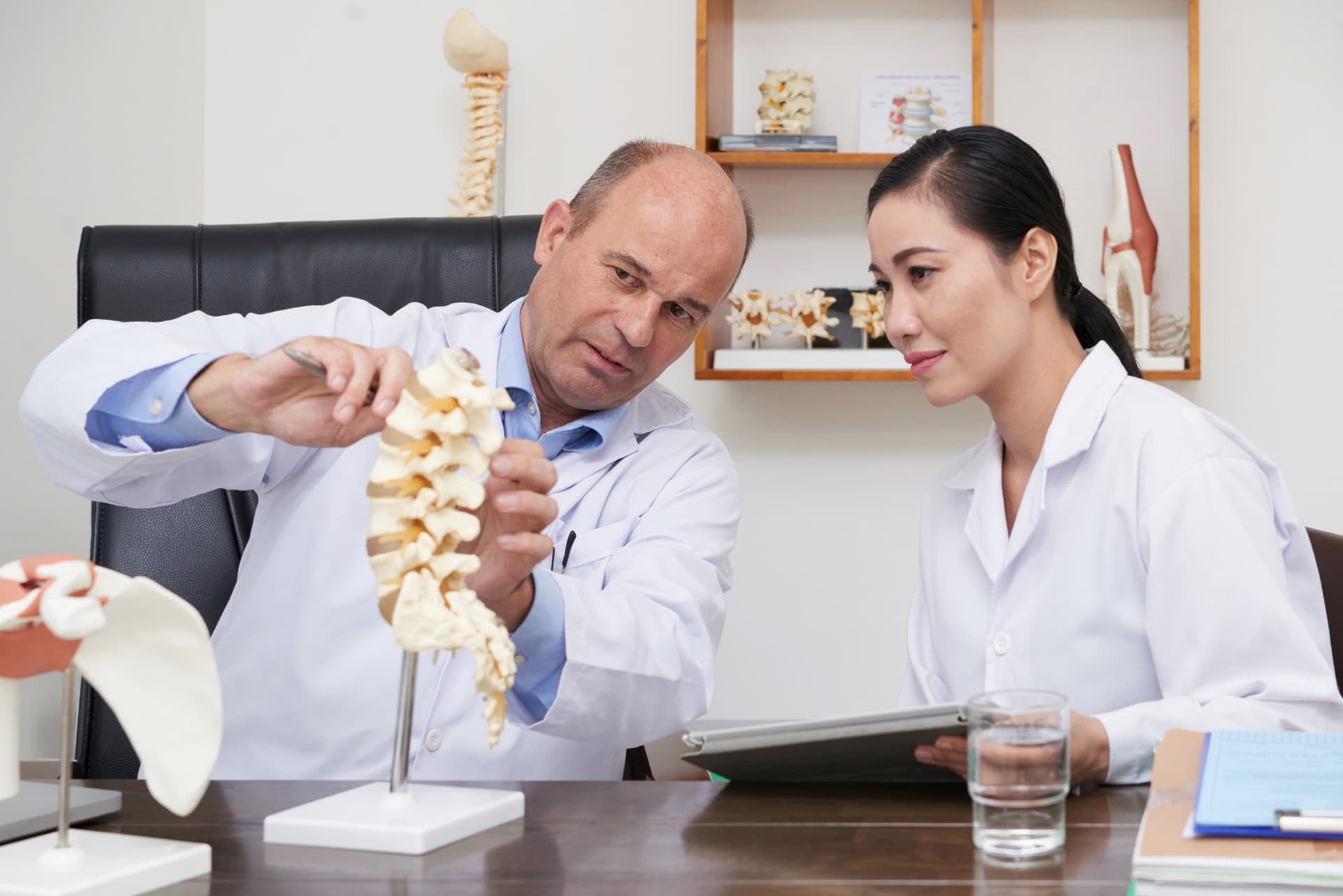 Patient consulting with MSK specialist in clinic